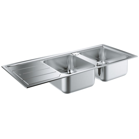 GROHE K500 Evier à encastrer 2 bacs en acier inoxydable 116cm x 50cm