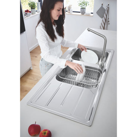 GROHE K500 Evier à encastrer 2 bacs en acier inoxydable 116cm x 50cm