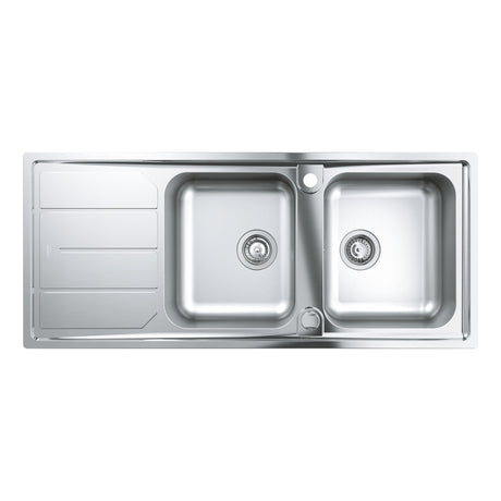 GROHE K500 Evier à encastrer 2 bacs en acier inoxydable 116cm x 50cm