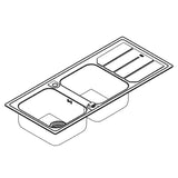GROHE K500 Evier à encastrer 2 bacs en acier inoxydable 116cm x 50cm