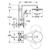 GROHE Colonne de douche Vitalio Joy System 260 avec thermostatique Bain/Douche