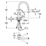 GROHE Mitigeur de cuisine monocommande chrome Eurosmart Cosmopolitan 31481001