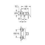 GROHE Mitigeur de douche chrome Start 24208002
