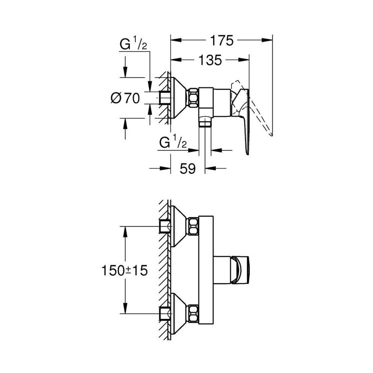 GROHE Mitigeur de douche Start Edge 24197001