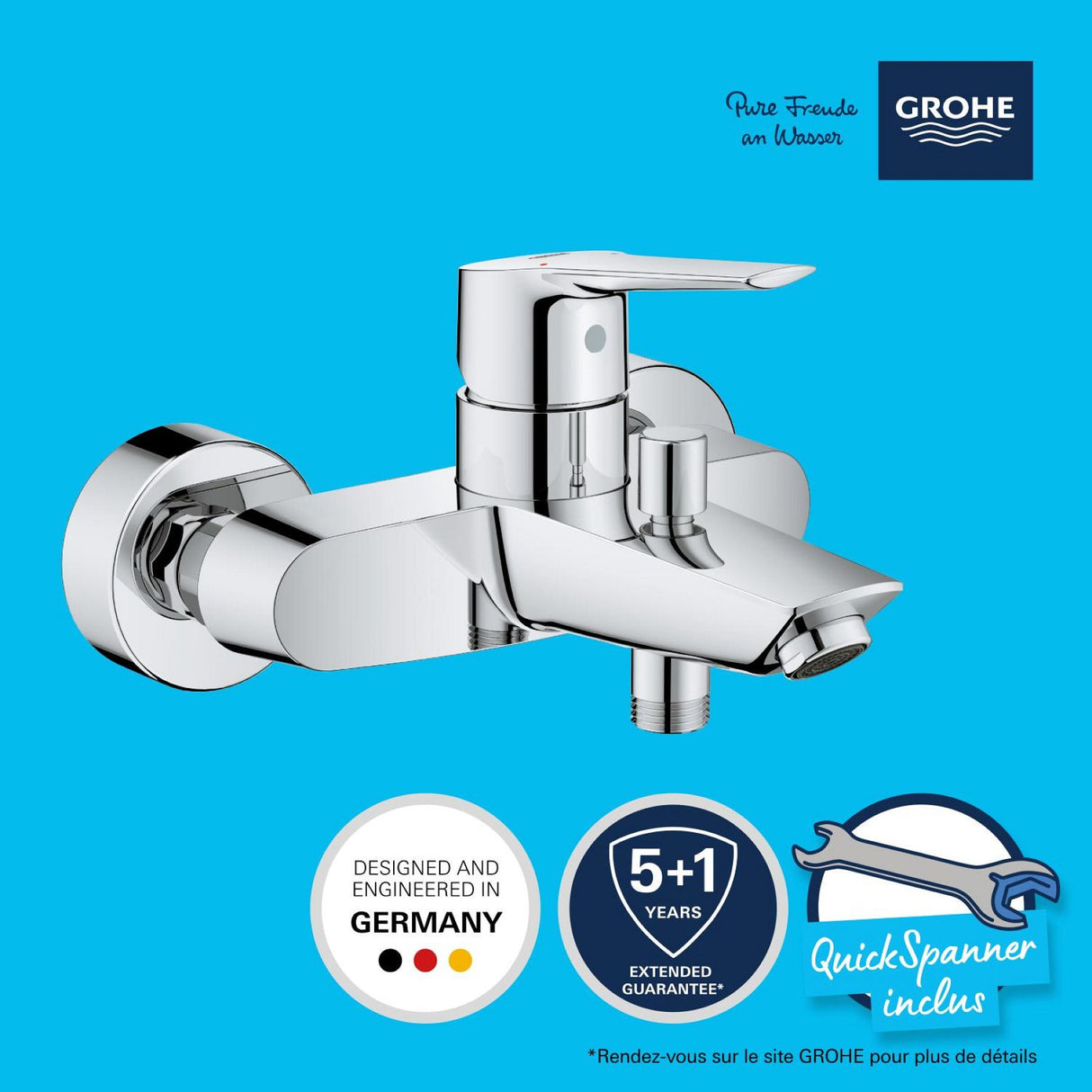 GROHE Mitigeur de bain-douche monocommande chrome Start 24206002