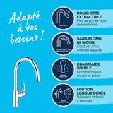GROHE Mitigeur de cuisine monocommande chrome StartLoop 30556000