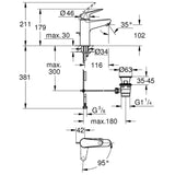 GROHE Mitigeur de lavabo monocommande taille M chrome Swift 24328001