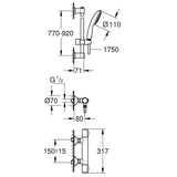 GROHE Mitigeur de douche thermostatique chrome Precision Flow 34805001