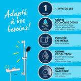 GROHE Mitigeur de douche thermostatique chrome Precision Get 34856000