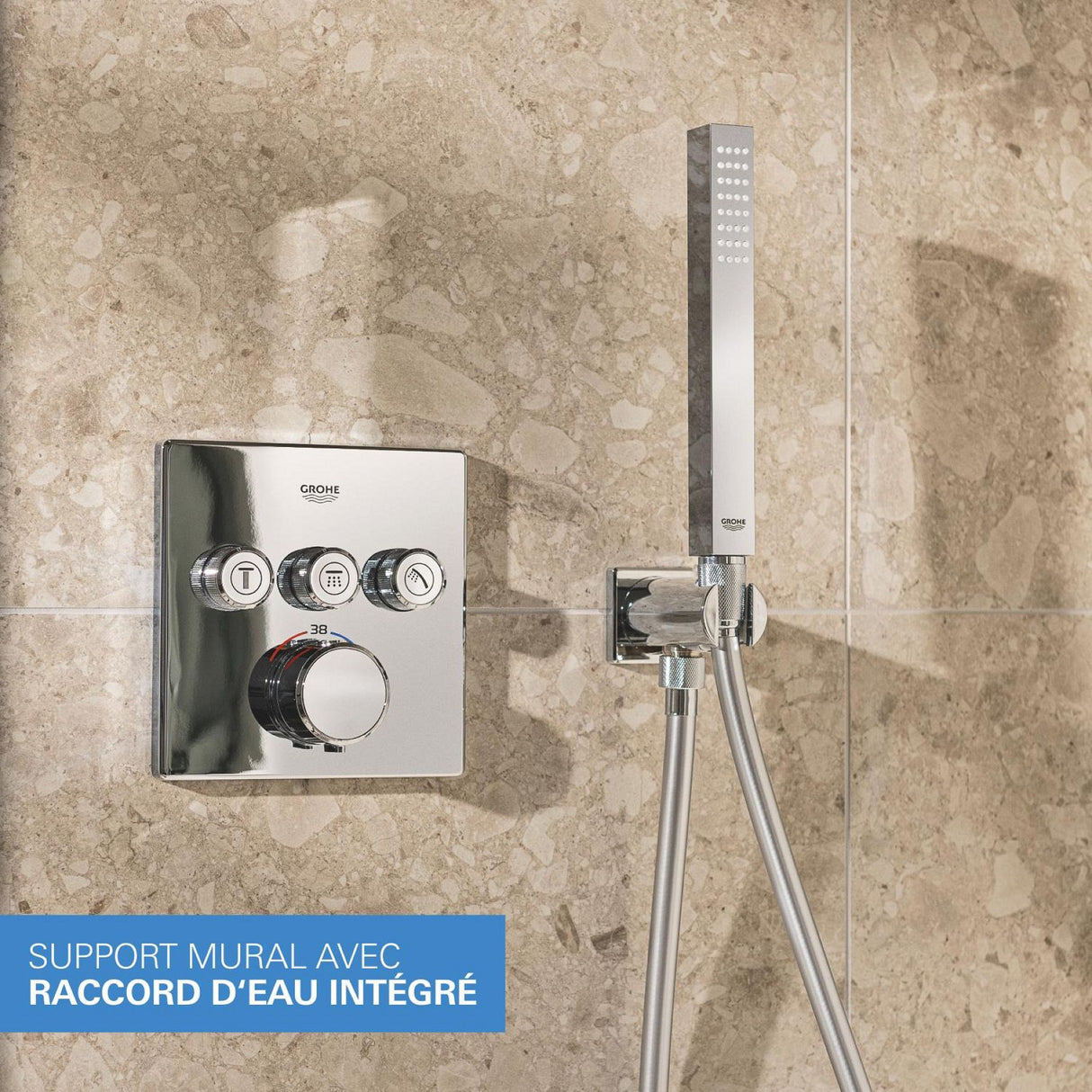 GROHE Pack douche encastrée SmartControl avec Vitalio SmartActive 310 Cube chrome 34875000