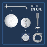 GROHE Pack douche encastrée Thermostatique avec Vitalio Rain Mono 310 chrome 34880000