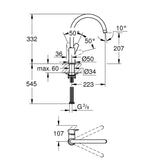 GROHE Mitigeur de cuisine monocommande chrome BauEdge 31367001
