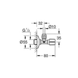 GROHE Robinet d'arrêt équerre 1/2 Nickel - 22037BE0