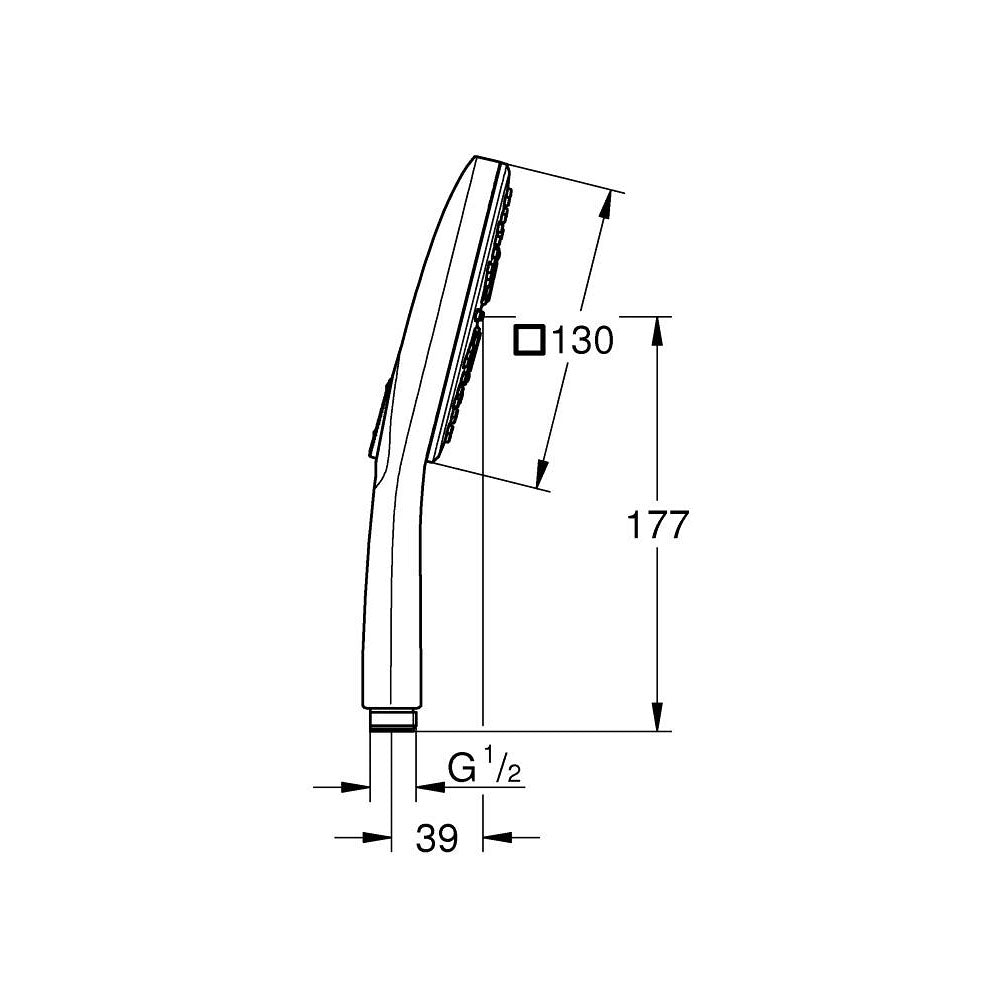 GROHE Douchette 3 jets Rainshower SmartActive 130 Cube