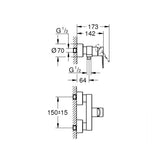 GROHE Mitigeur de douche Lineare Hard Graphite brossé