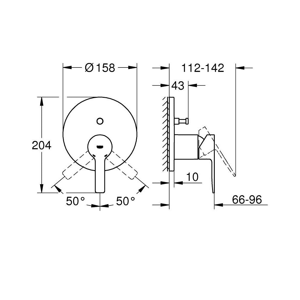 GROHE Mitigeur bain-douche monocommande 2 sorties avec inverseur Lineare Hard Graphite brossé