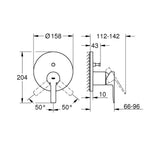 GROHE Mitigeur bain-douche monocommande 2 sorties avec inverseur Lineare Hard Graphite brossé