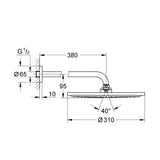 GROHE Douche de tête et bras 380mm 1 jet Rainshower Cosmopolitan 310