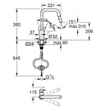 GROHE Mitigeur de cuisine monocommande avec douchette Start Cool Sunrise brossé