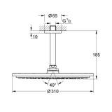 GROHE Douche de tête et bras plafond 142mm 1J Rainshower Cosmopolitan 310