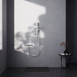Set de douche avec mitigeur thermostatique, barre 60cm et douchette Ø10cm 2 jets CERATHERM ALU+