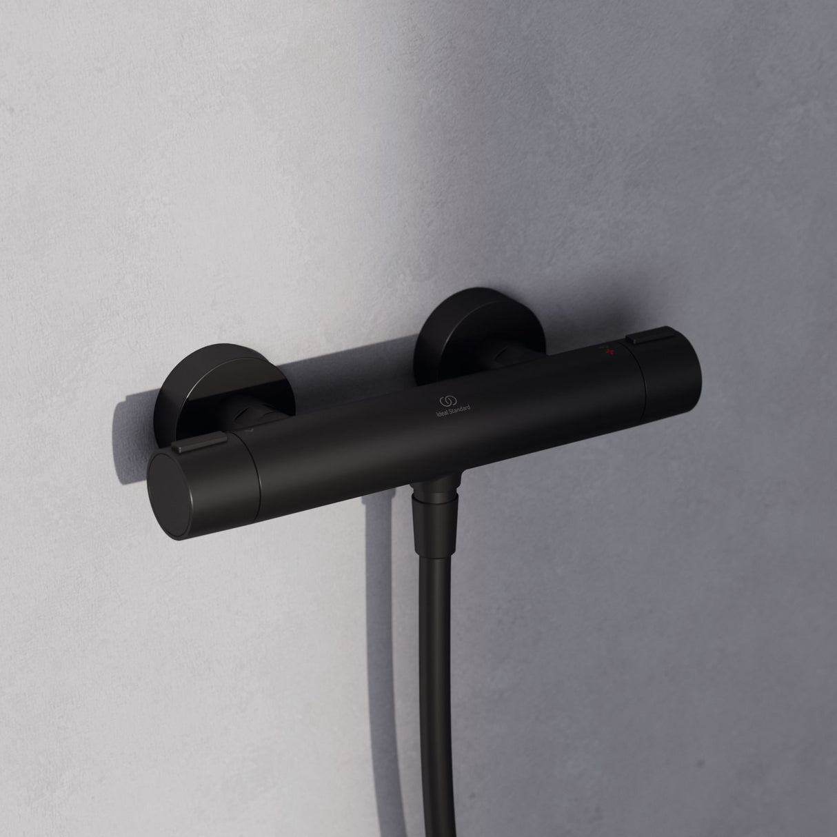 Set de douche avec mitigeur thermostatique, barre 60cm et douchette Ø10cm 2 jets CERATHERM ALU+