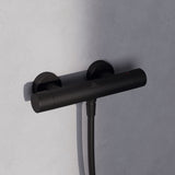 Set de douche avec mitigeur thermostatique, barre 60cm et douchette Ø10cm 2 jets CERATHERM ALU+