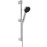 Set de douche avec barre 60cm et douchette Ø10 2 jets IDEALRAIN ALU+ chrome et noir