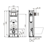 Bâti-support WC autoportant mécanique réservoir 120 mm NF