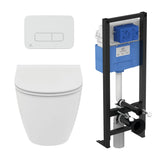 Idéal Standard - Pack WC suspendu i.life O slim + bâti support autoportant et plaque de commande