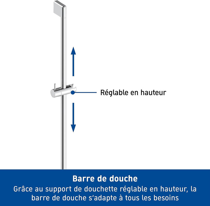 Duravit Universal Barre de douche avec support de douchette réglable en hauteur