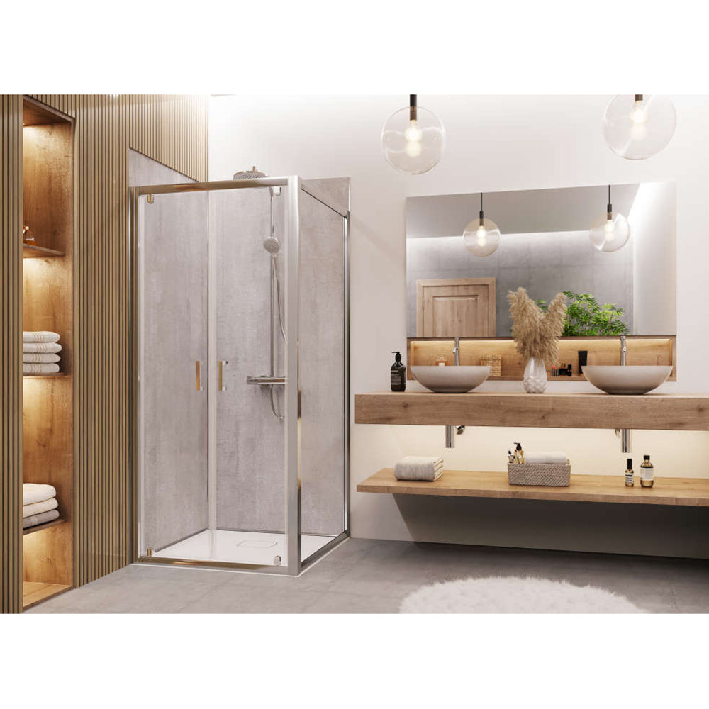 Panneau mural douche PREPANEL - Décor Béton Gris - Finition Mat