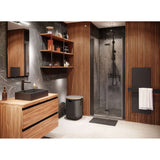 Panneau mural douche PREPANEL - Décor Béton Noir - Finition Mat