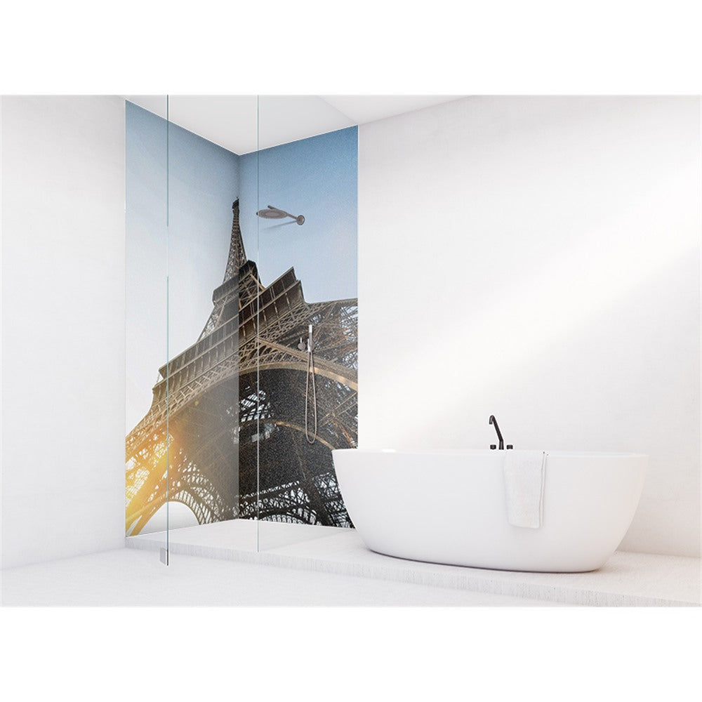 Panneau mural douche VIPANEL - Paysage urbain Tour Eiffel - Finition brillant
