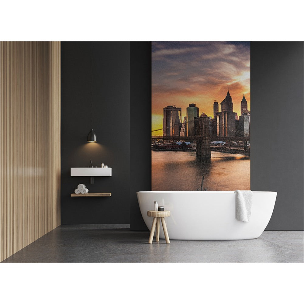 Panneau mural douche VIPANEL - Paysage urbain Skyline Brooklyn - Finition brillant
