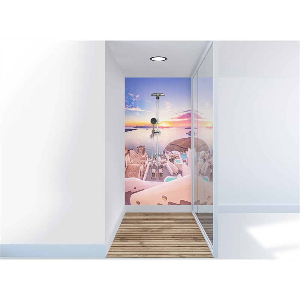 Panneau mural douche VIPANEL - Paysage urbain Grèce - Finition brillant
