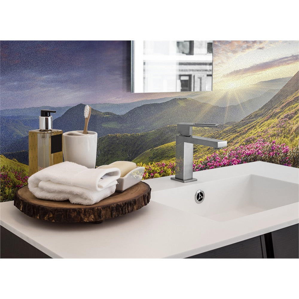 Panneau mural douche VIPANEL - Inspiration nature Lever de soleil sur la montagne - Finition brillant