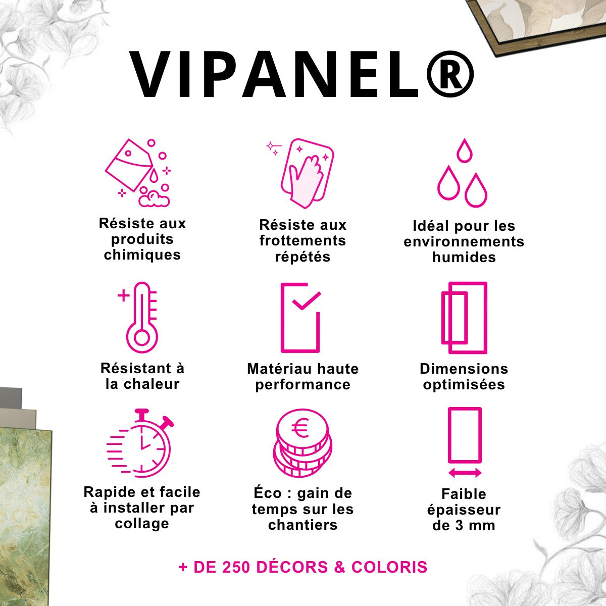 Panneau mural douche VIPANEL - Inspiration nature chute eau 5 - Finition brillant