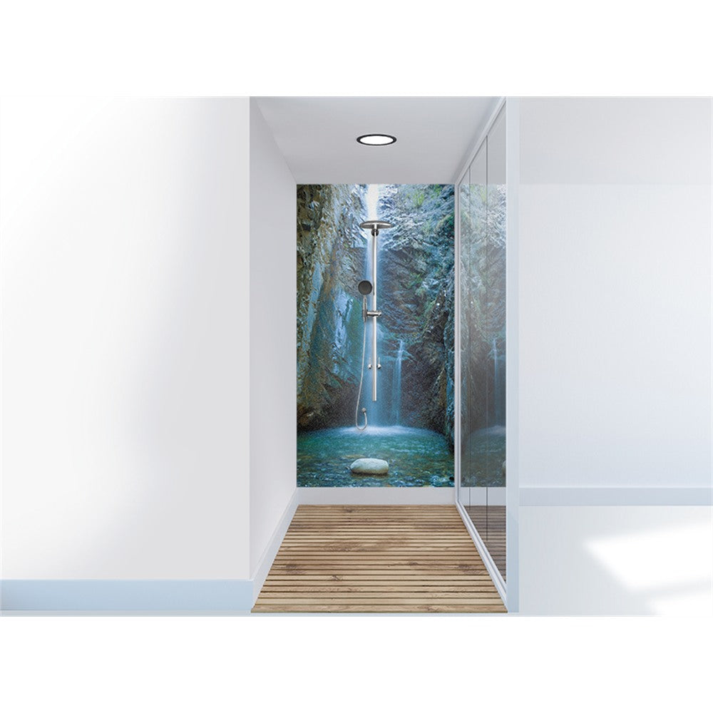 Panneau mural douche VIPANEL - Inspiration nature Grotte bleu - Finition brillant