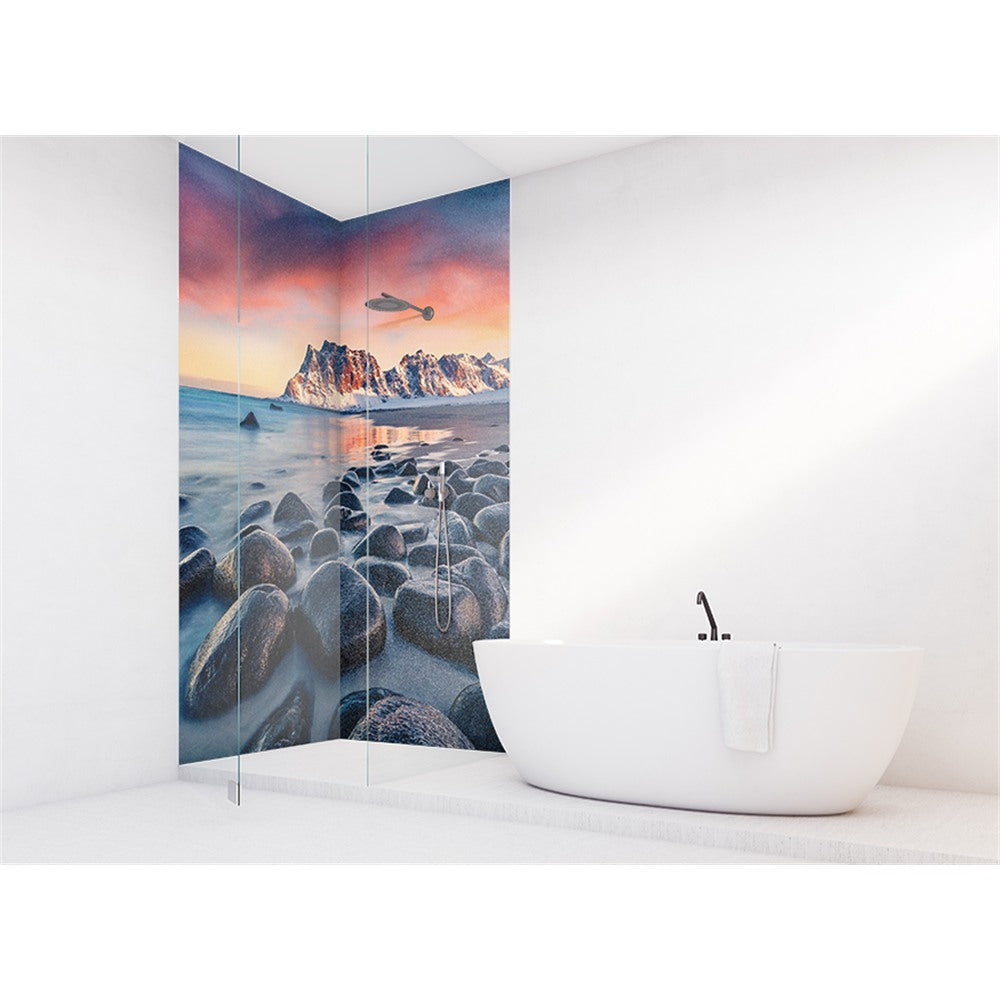 Panneau mural douche VIPANEL - Inspiration nature Haukland beach - Finition brillant