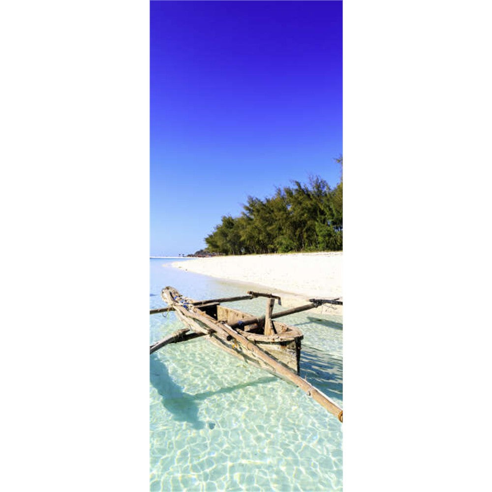Panneau mural douche VIPANEL - Inspiration nature Bateau de pêcheur tropical - Finition brillant