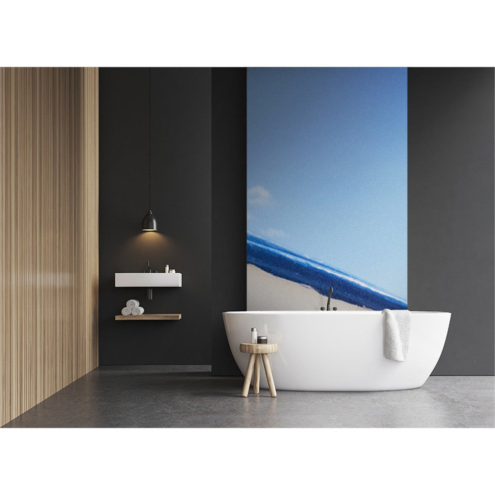 Panneau mural douche VIPANEL - Inspiration nature Bateau bleu et blanc - Finition brillant