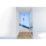 Panneau mural douche VIPANEL - Inspiration nature Bateau bleu et blanc - Finition brillant