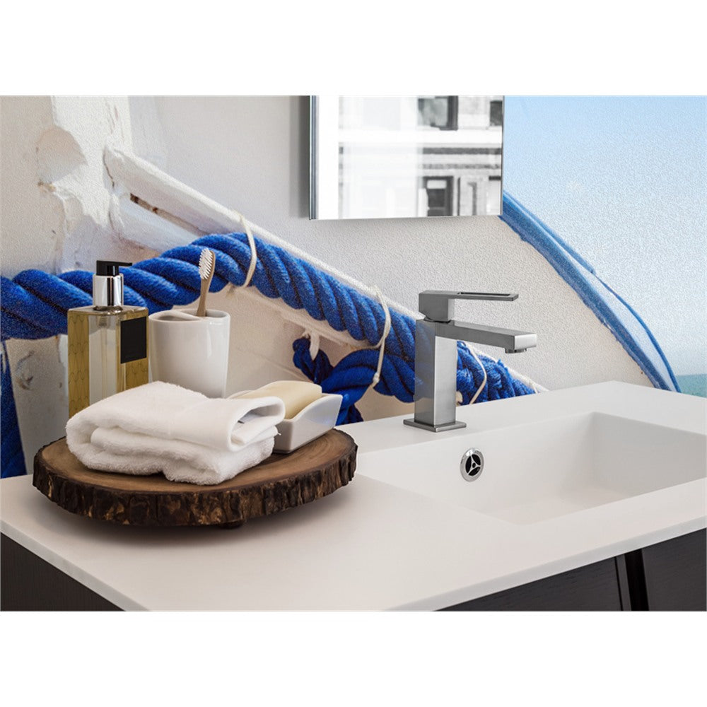 Panneau mural douche VIPANEL - Inspiration nature Bateau bleu et blanc - Finition brillant