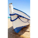 Panneau mural douche VIPANEL - Inspiration nature Bateau bleu et blanc - Finition brillant