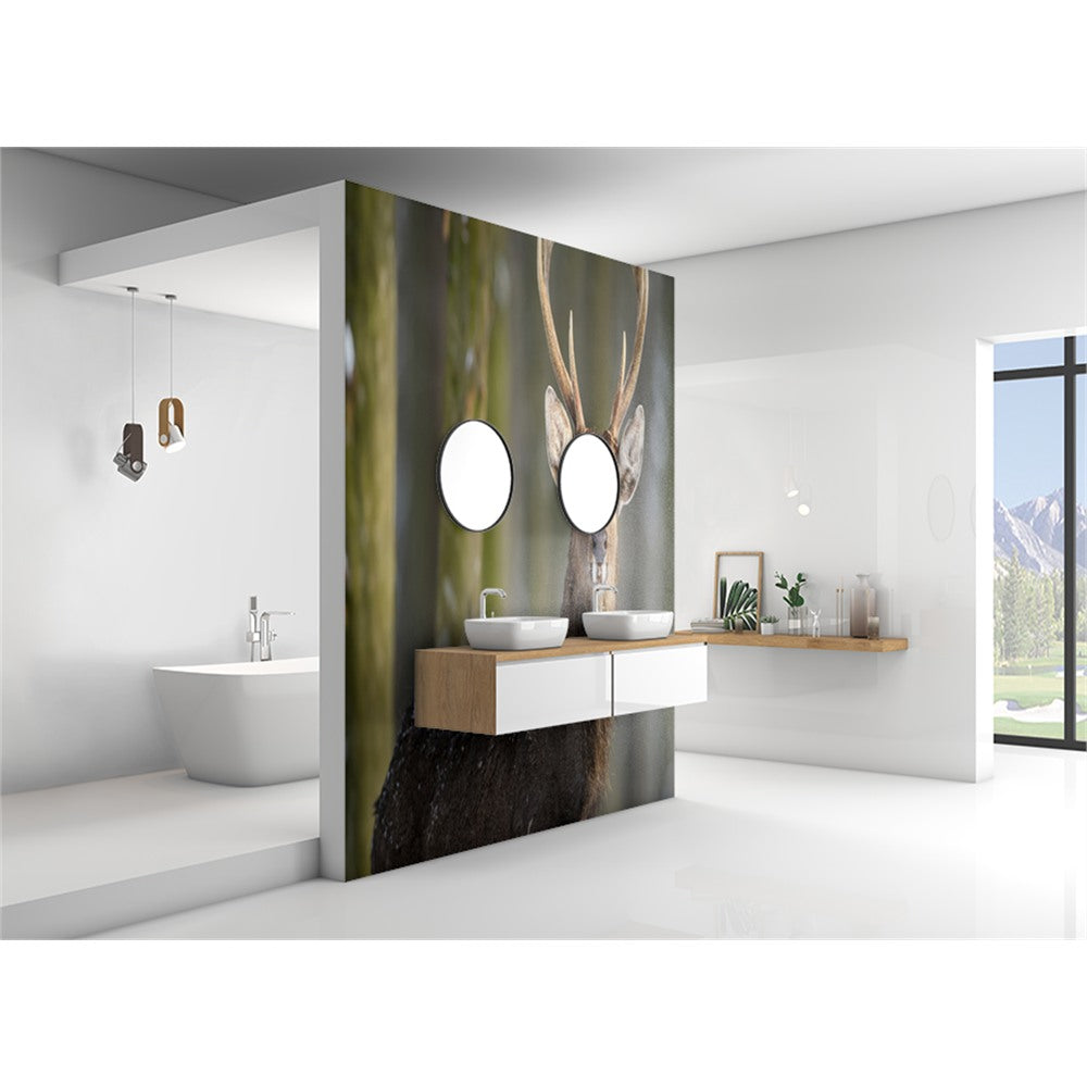 Panneau mural douche VIPANEL - Inspiration nature Cerf sous la neige - Finition brillant