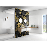 Panneau mural douche VIPANEL - Inspiration nature Feuillage doré - Finition velvet