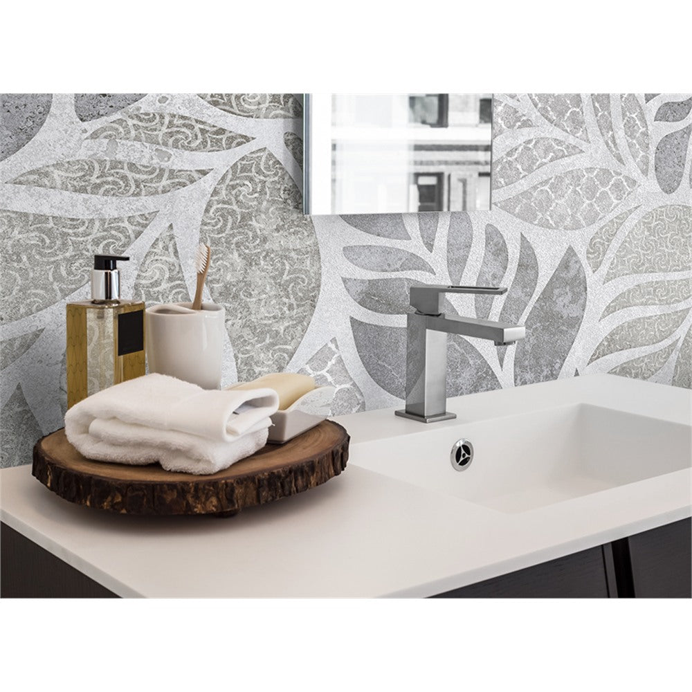 Panneau mural douche VIPANEL - Inspiration nature Feuillage gris - Finition mat