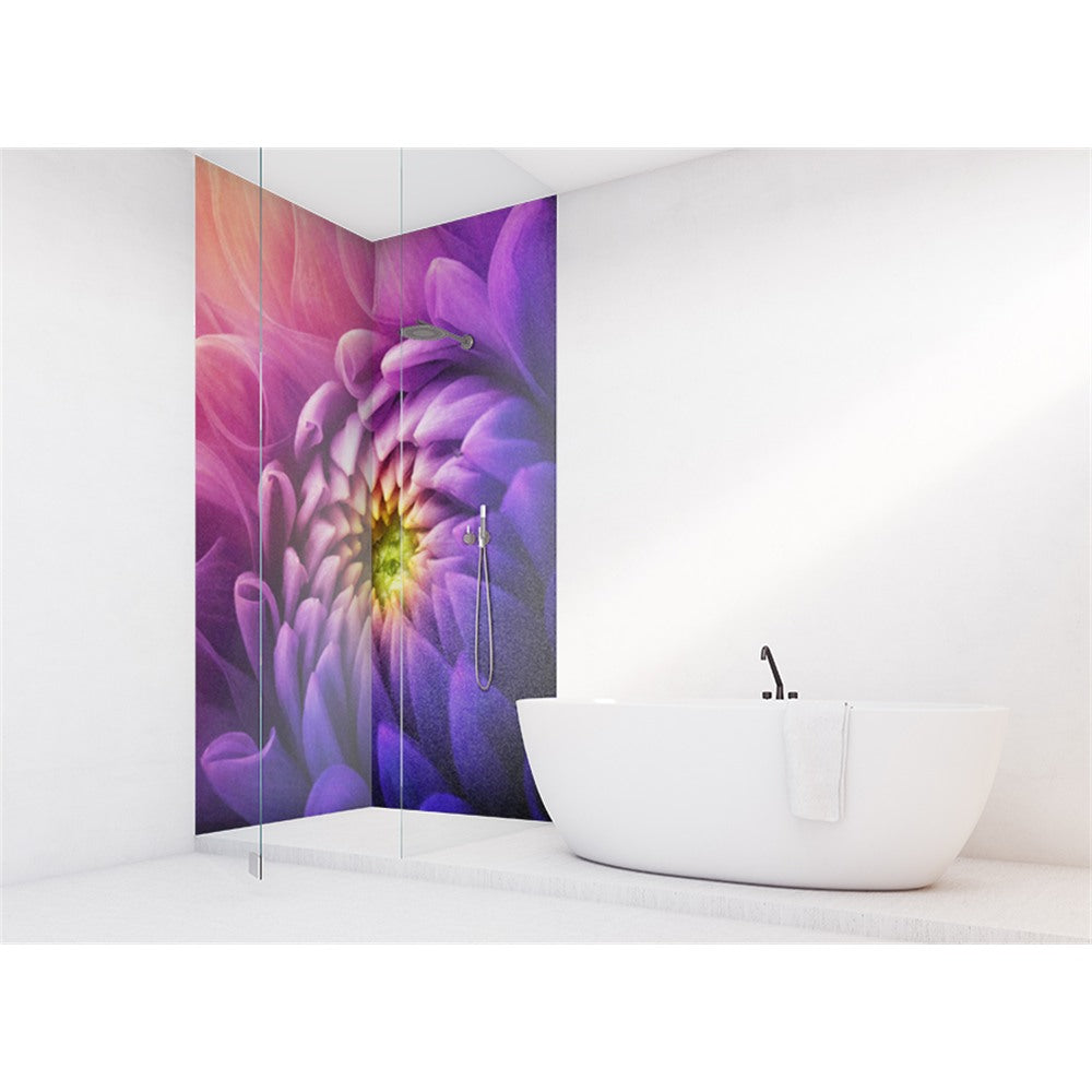 Panneau mural douche VIPANEL - Inspiration nature Chrysantheme violet - Finition brillant