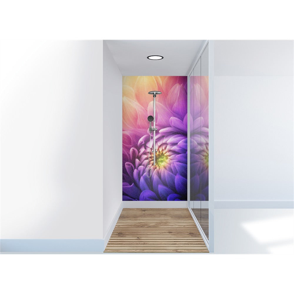 Panneau mural douche VIPANEL - Inspiration nature Chrysantheme violet - Finition brillant